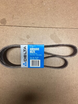 DELTA ABRASIVE BELT 5-PACK #31-375 ~ 220 GRIT FINE 1''x42''