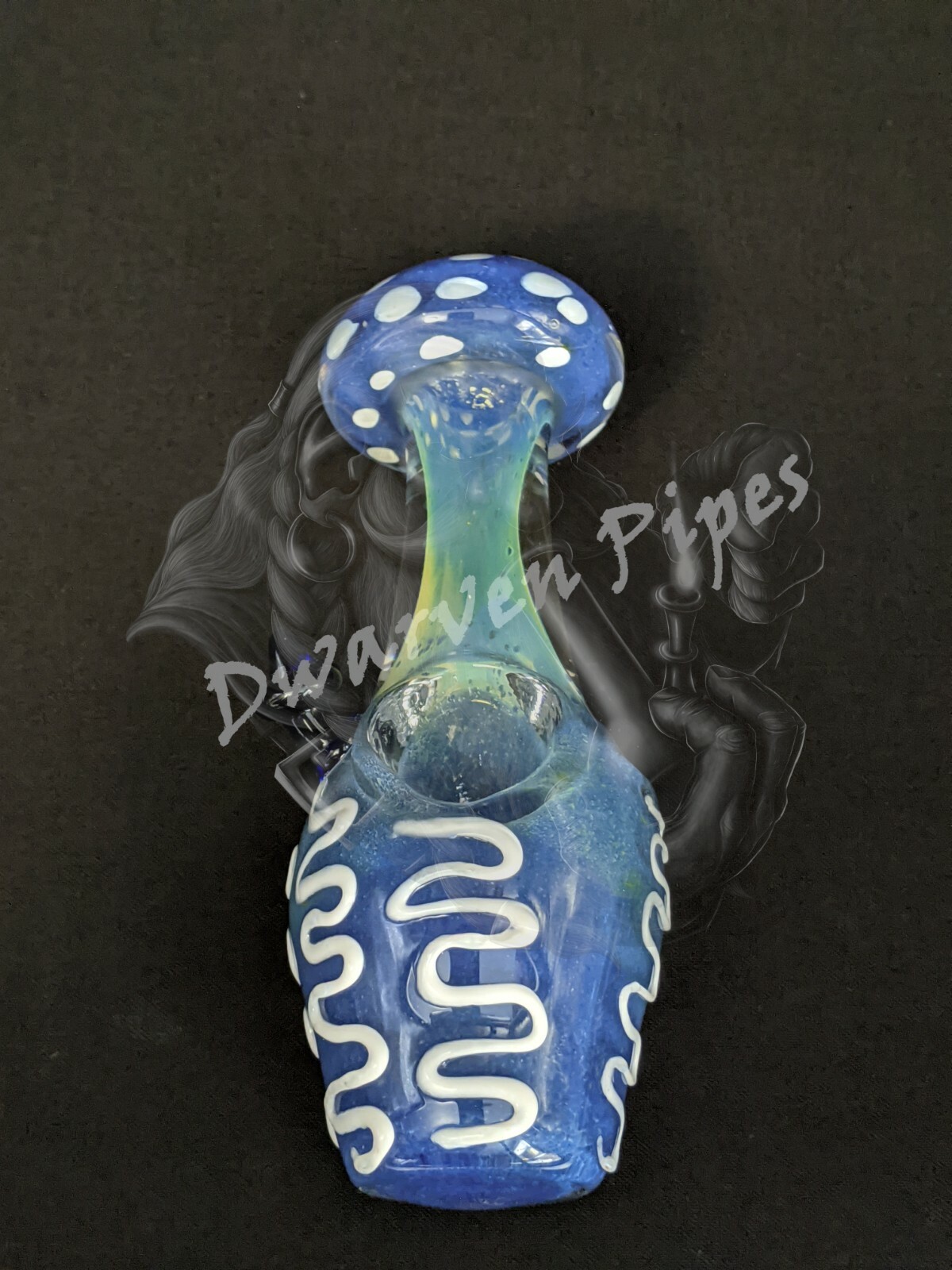 5" Tobacco Smoking Pipe Bowl Glass Hand Pipes Mushroom Style Blue 02