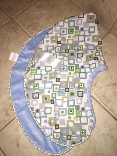 Boppy Nursing Pillow Cover Velour Blue  Geometric Pattern