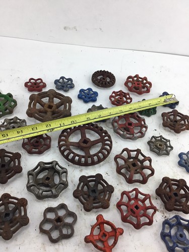 LOT OF 30 WATER VALVE FAUCET HANDLES VINTAGE INDUSTRIAL STEAMPUNK SALVAGE