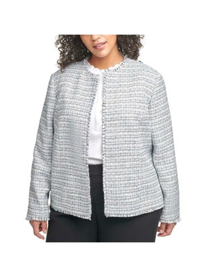 

CALVIN KLEIN Женская голубая клетчатая куртка на твидовой подкладке Plus, Light blue, X11JW785