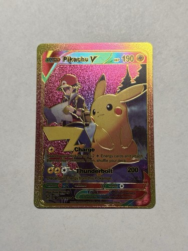 Display Card Pikachu V Rainbow Foil TG16/TG30 HP160 Fan Art