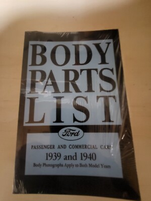 1939 Ford Body Parts List Book