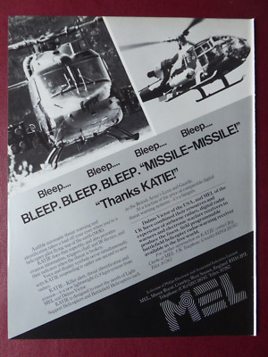 11/1983 PUB MEL PHILIPS DALMO VICTOR KATIE BRITISH ARMY LYNX GAZELLE ORIGINAL AD