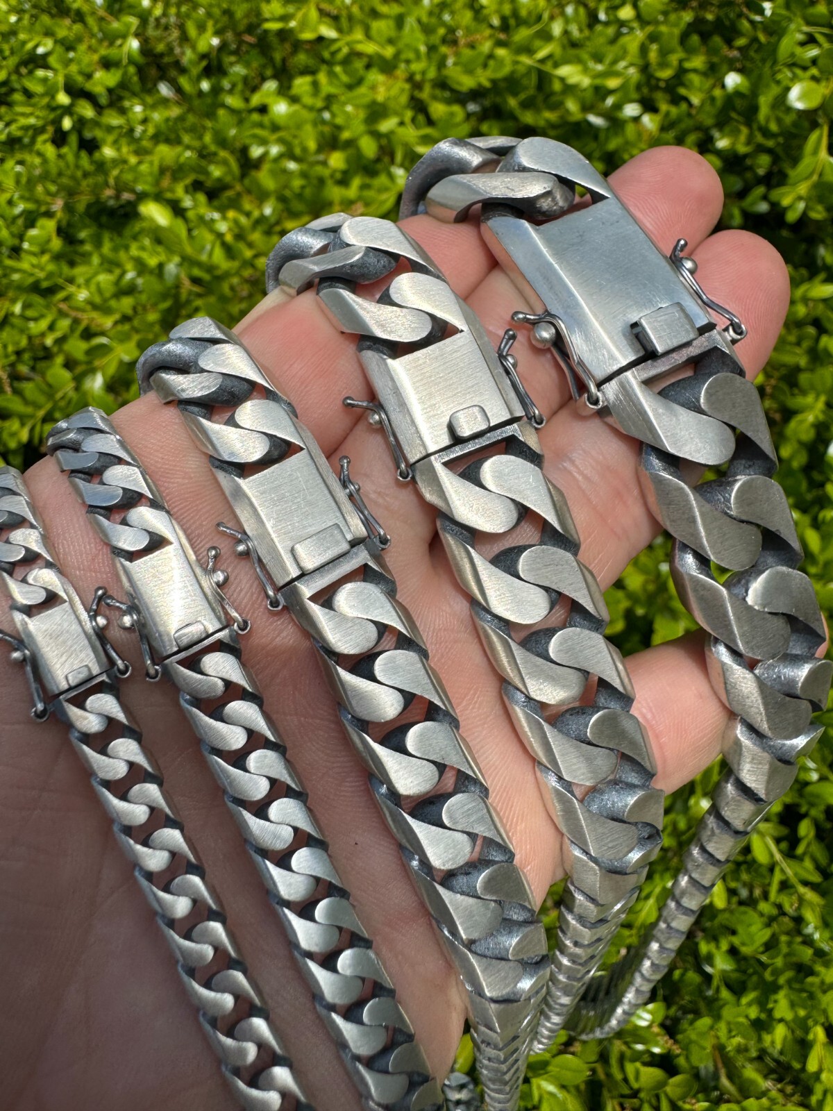 HARLEMBLING MIAMI CUBAN LINK CHAIN NECKLACE / BRACELET REAL 925 SILVER 6-20MM BLACK RHODIUM