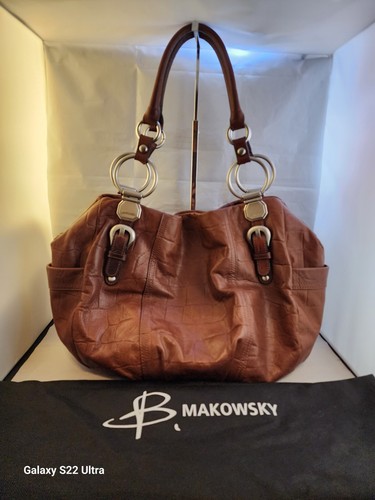 B. Makowsky Large Genuine Leather Handbag with Dust Bag | eBay