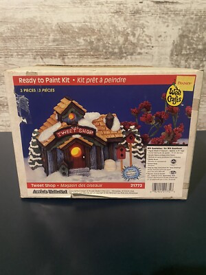 Vtg Wee Crafts Tweet Shop #21772 Ready to Paint Christmas Village