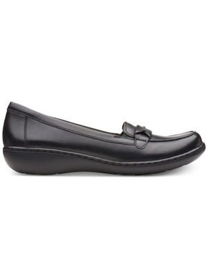 

КОЛЛЕКЦИЯ ОТ CLARKS Черные женские слипоны на танкетке Ashland Lily Toe, Черный, 26138776