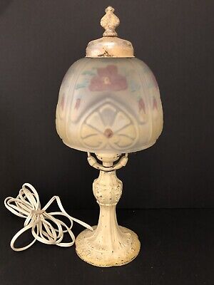 Antique  Cast Iron Boudoir Table Lamp 13.5  H X 6  W