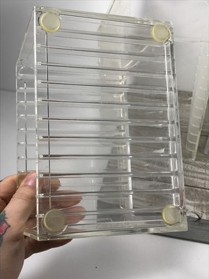 Lot (x3) Vintage Stackable Acrylic CD Cases Holder