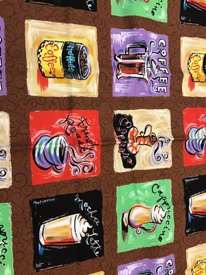 Coffee Fabric, By Timeless Treasures, 1/2 Yard