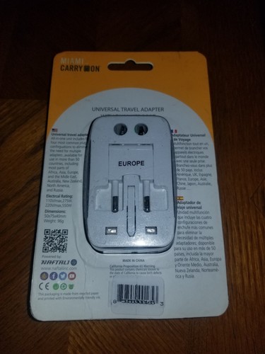 Miami Carry On Universal Travel Adapter Dual Usb Port New 170 Countries Global