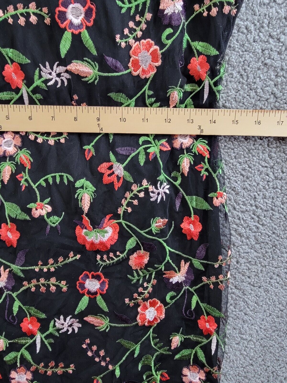 Sam Edelman Peony Embroidered Mini Sheath Dress Women's 4 Black Multi Back Zip - Picture 6 of 12