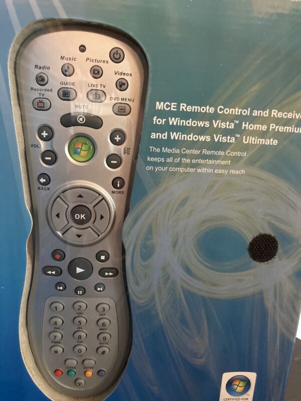 New In Box Official MCE Remote Control And Receiver For Windows Vista