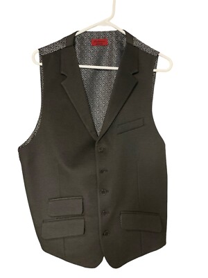 luchiano Visconti Black Patterned  Vest Medium Dressy / casual / suit