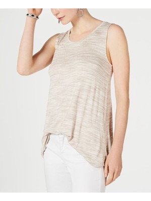 

STYLE - COMPANY Женская бежевая майка без рукавов с декорированным вырезом Размер, Бежевый
