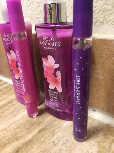 body fantasies new set body spray travel size mist japanese cherry blossom