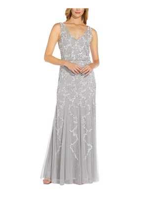 

ADRIANNA PAPELL Женское голубое блузочное платье без рукавов с хомутом на спине, Light blue