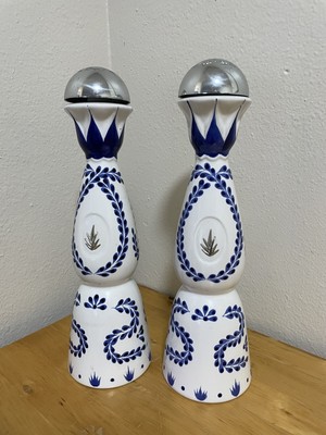2 Clase Azul Reposado Tequila White And Blue Empty Bottle 750ml Collectible