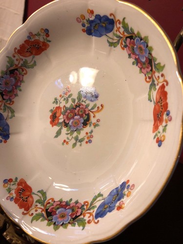 Knowles Taylor Knowles KT&K Gloria Orange Yellow Poppy Blue Flower 7.25” Bowl