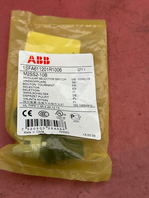 ABB Modular Selector Switch 2 Pos 90° Plastic Black P/N M2SS2-10B