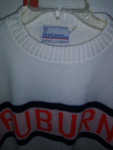 Vintage USA Marlomar Corp University Auburn Tigers Acrylic SPELL OUT Sweater Lrg