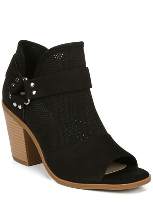 

FERGIE Женские черные ботильоны с ремешками по бокам Augustine Peep Toe Boots  M, Черный, G8717F1