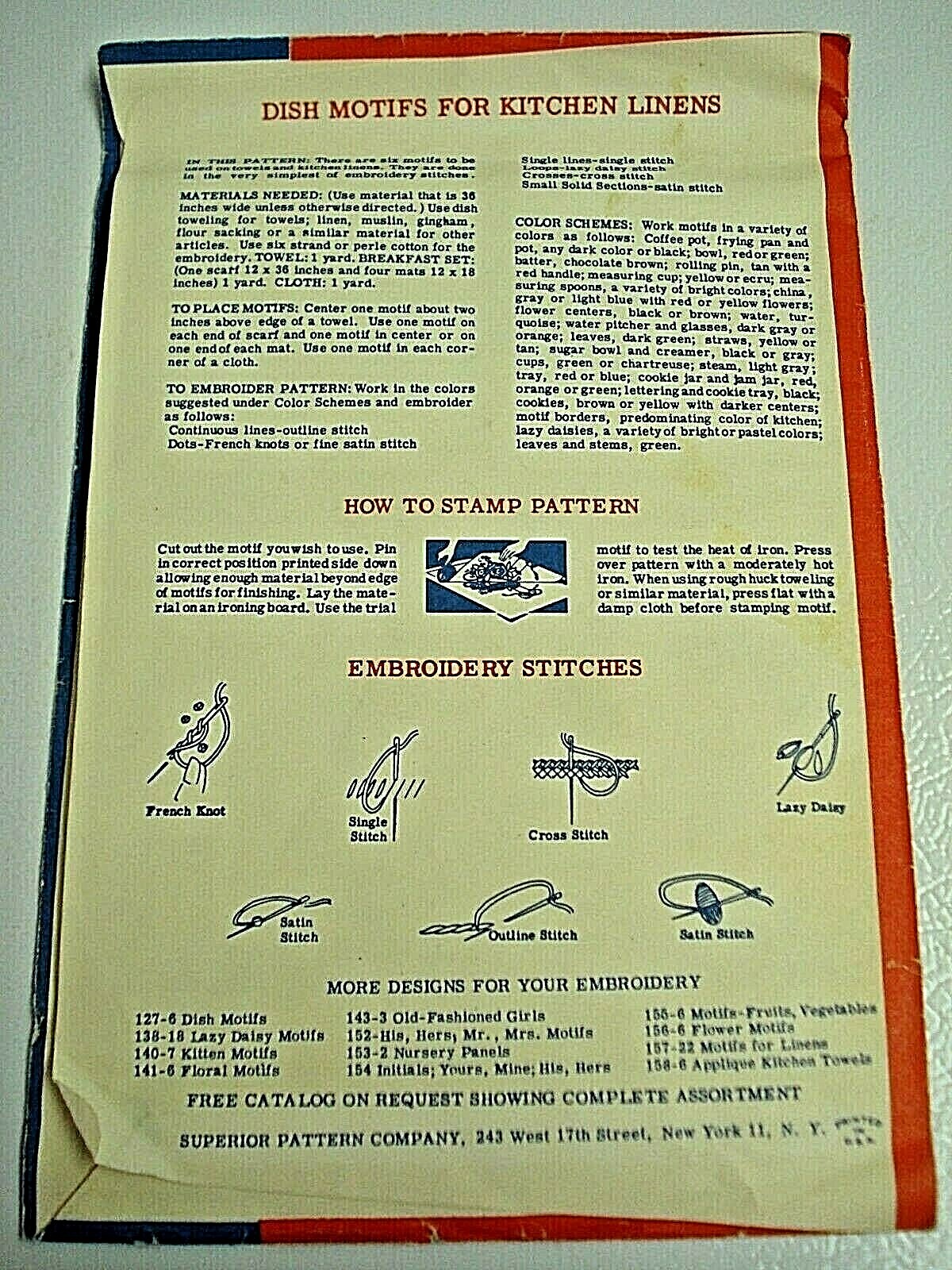 Vintage 1940's Superior Hot Iron Embroidery Transfer 139-Towels/Linens-Cookies