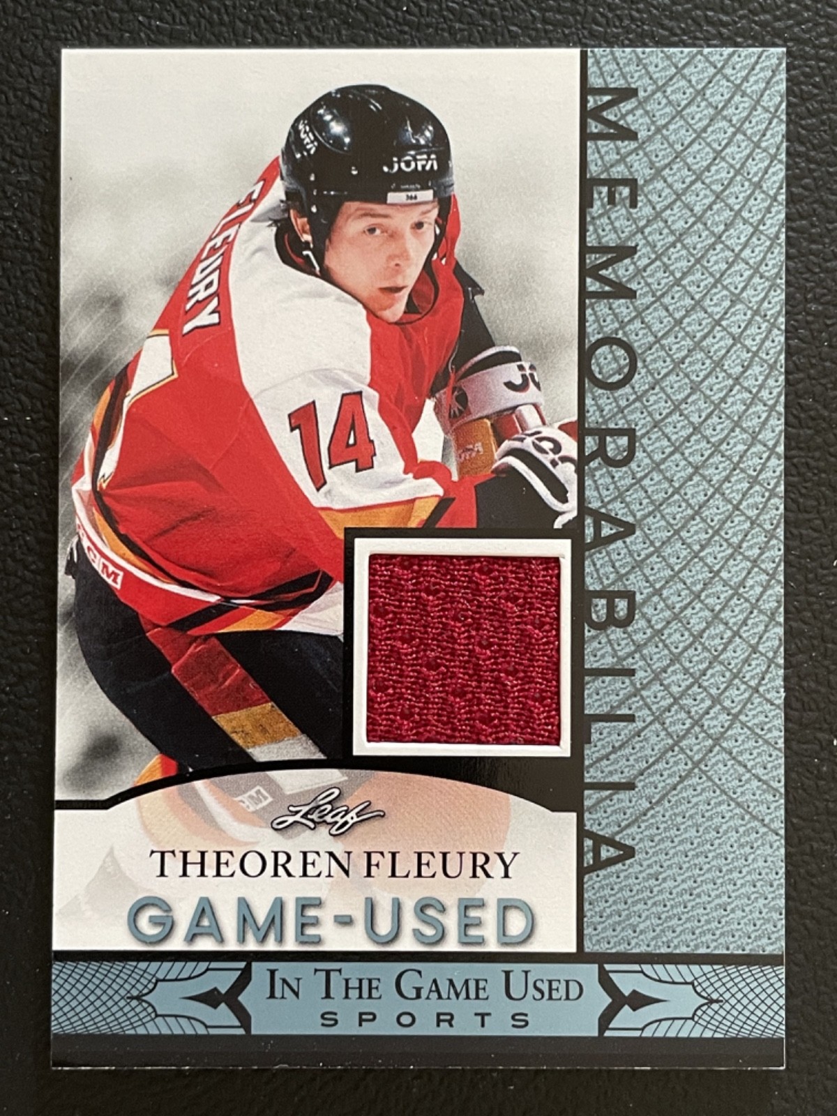 2024 Leaf In The Game Used Memorabilia Blue Theoren Fleury Jersey