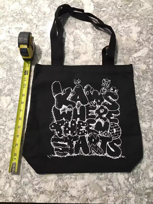 Kaws Where The End Starts Black tote Bag