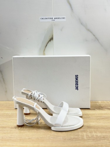 Jacquemus Sandale Frauen Les Carre Rond Leder Weiß Luxury 37