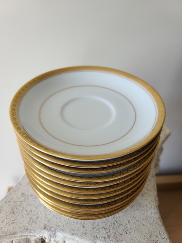 NORITAKE JAPAN China 6124 Richmond Gold Rim Set Of 12 6 3/4