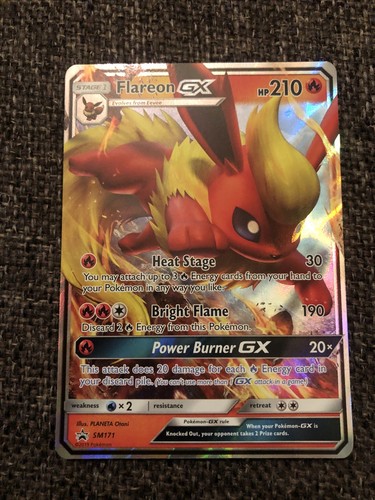 Pokemon Card Flareon Gx SM171 Half Art Ultra Rare Pack Fresh