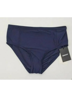 

Низ купальника DKNY Womens Navy Logo с эластичной подкладкой и высокой талией