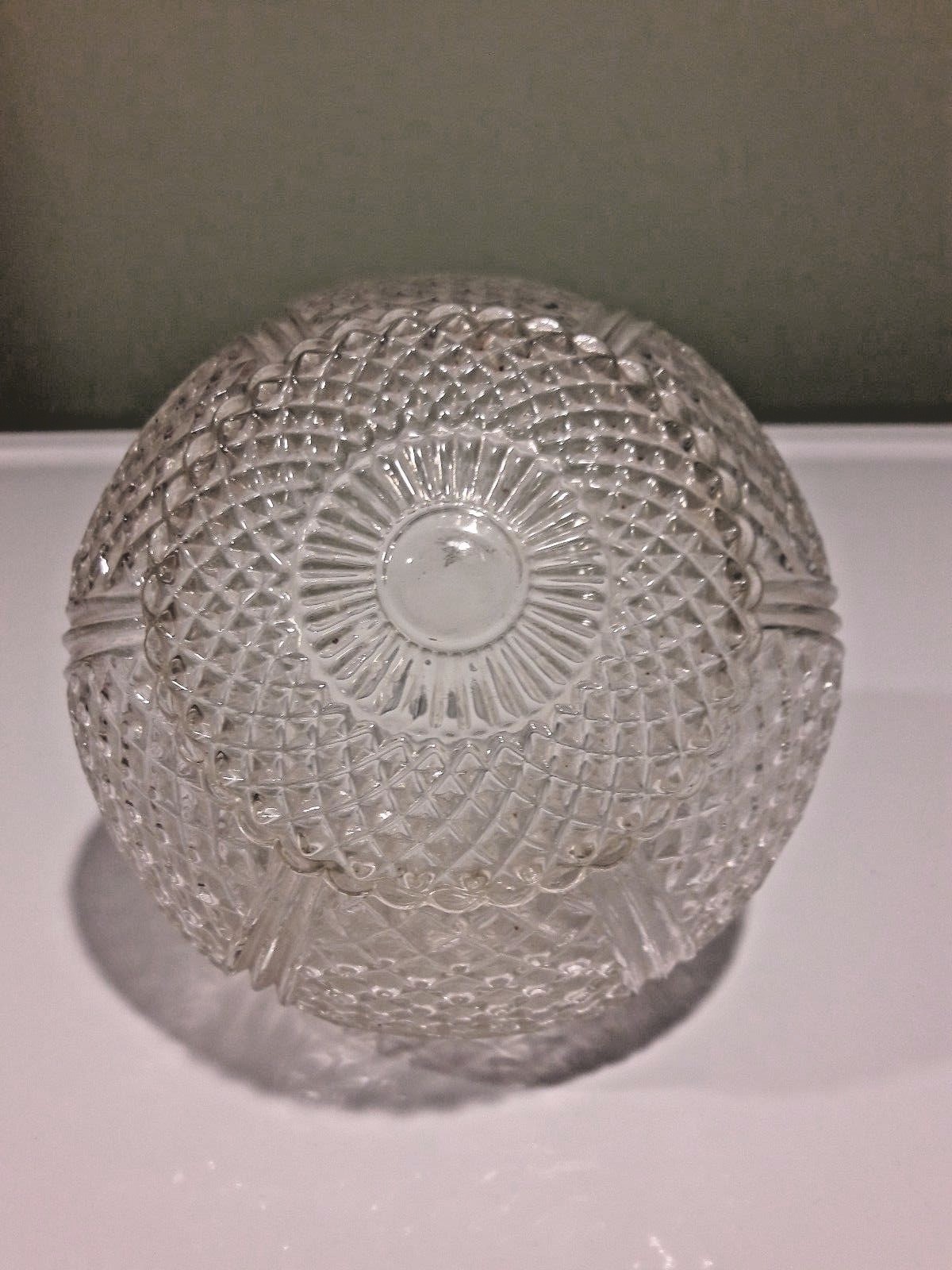 Clear Diamond Point Ceiling Shade Lighting Light  Fitter 2-3/16