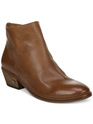 

SAM EDELMAN Женские коричневые кожаные ботильоны на молнии с круглым носком и блочным каблуком Pama, размер 7 м, Коричневый, G8197L1