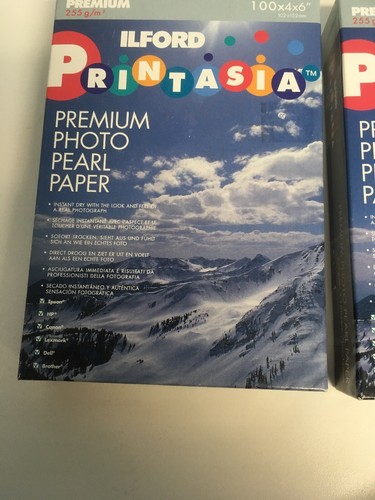 Ilford Printasia Premium Photo Paper 4x6 Pearl 100 Sheets TWO BOXES IN ONE SALE!