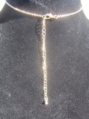 Gold Chain Necklace with Green Capiz Shell Pendant