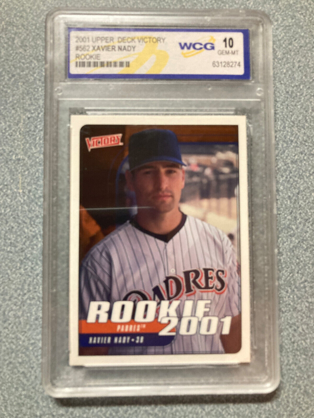 2001 Upper Deck Victory Xavier Nady 562 ROOKIE CARD (RC) WCG 10 GEM MINT Padres . rookie card picture