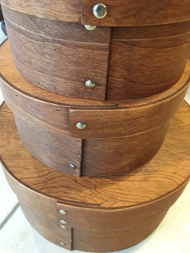 Amish Made Stack Of Six Stained Shaker Nesting Boxes