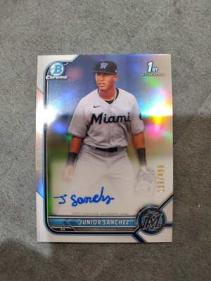 2022 Bowman Chrome Refractor Junior Sanchez Auto Autograph RC 1st /499 MARLINS