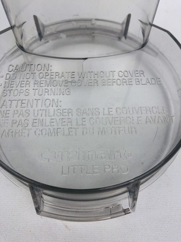 Cuisinart Little Pro Plus Food Processor Lid Cover Chute and Pusher DLC-504TX