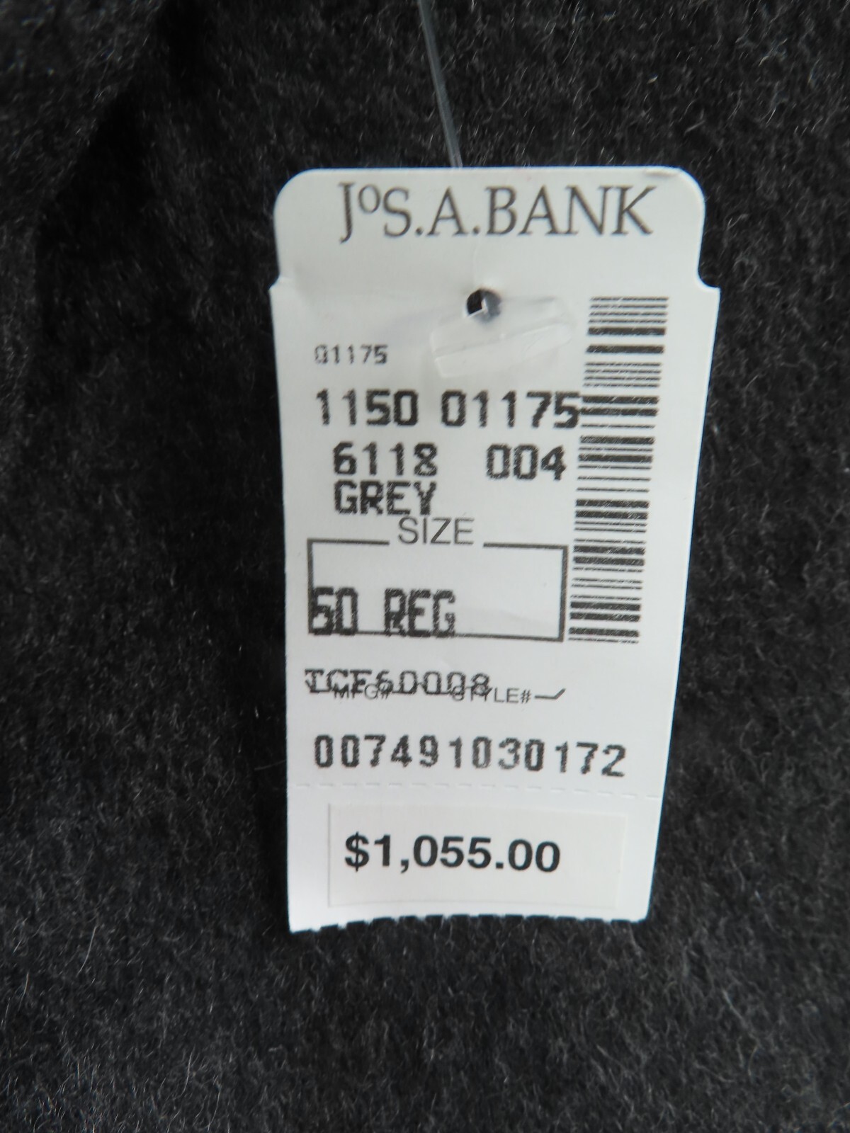 Pre-owned Jos. A. Bank Jos A Bank Over Coat Jacket Mens 50r Charcoal Gray 100% Cashmere