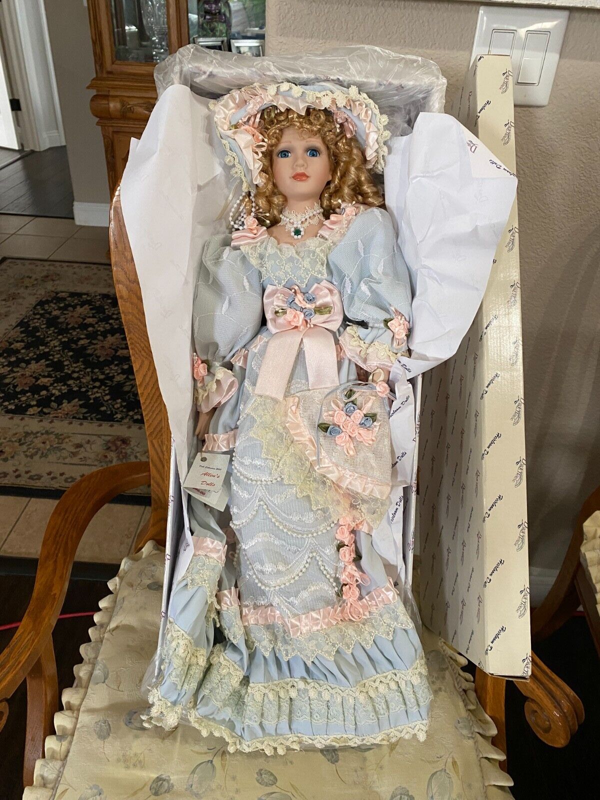 26 inch Porcelain doll with stand and original box, | eBay 26 inch Porcelain doll with stand and original box, | eBay