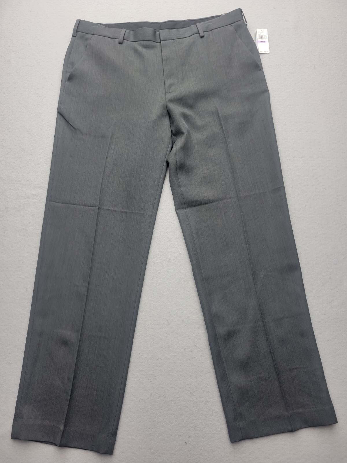 Van Heusen Men's Pants 38x32 Dark Gray Dress Polyester Wide Vietnam