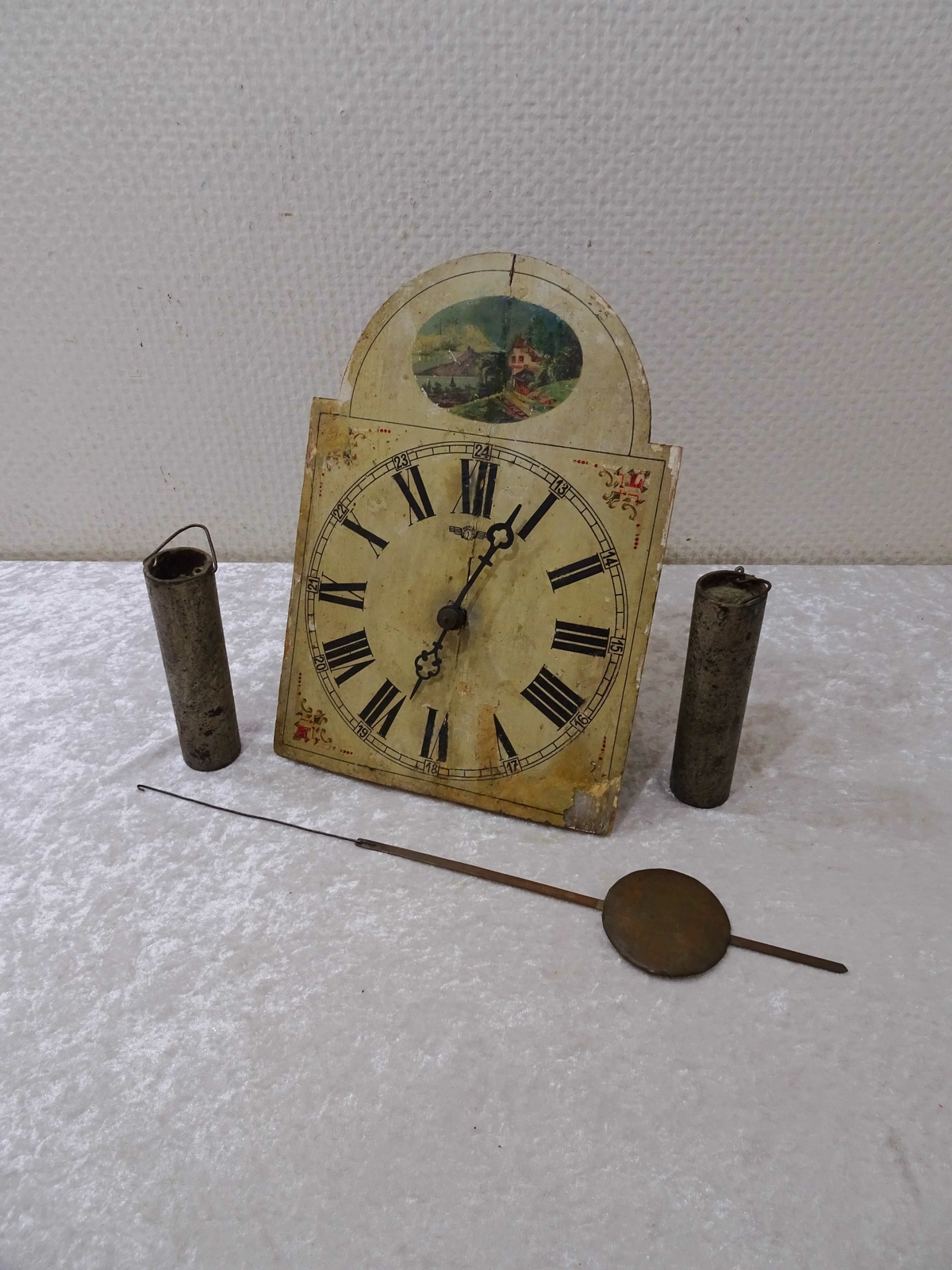 Antike Kienzle Holz Schilduhr Wanduhr Vintage um 1900 DEFEKT für Bastler