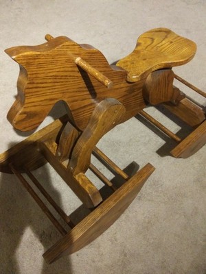 antique wooden rocking horse