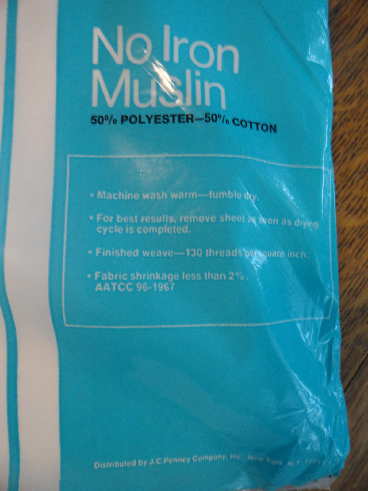 Vintage JC Penney No Iron Muslin FITTED Sheet Standard Double Full Size NEW