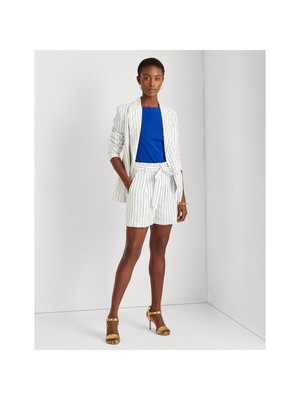 

LAUREN RALPH LAUREN Женские белые укороченные прямые брюки с поясом, Белый, 200837769001
