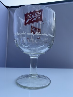 Vintage Schlitz Beer Mug Goblet.  Beer That Made Milwaukee Famous  Collectible